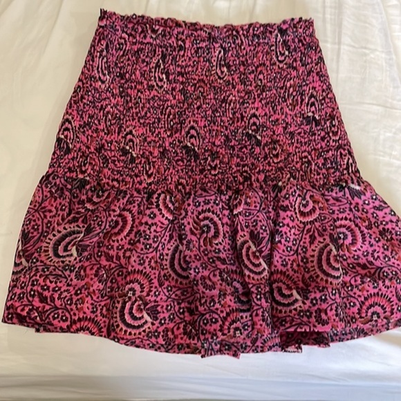 NWT A.L.C. Kade Floral Smocked Mini Skirt In Pink Multi - Picture 4 of 8